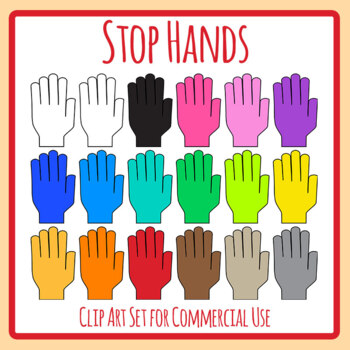 Stop Hands - Hand Gestures Blank Templates Clip Art Commercial Use
