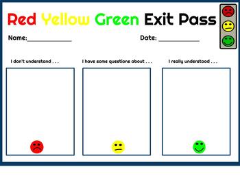 Preview of Stop Light Exit Ticket 