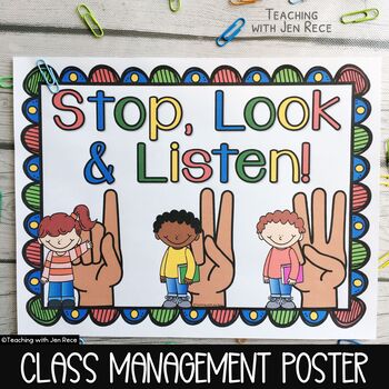 Preview of Back to School: Stop, Look and Listen Poster