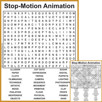 Preview of Stop-Motion Animation Word Search