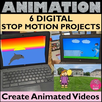 Preview of Stop Motion Animation Digital Project Google Classroom Activities Slides Spring