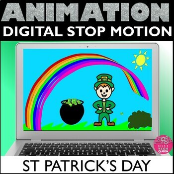 Preview of Stop Motion Animation Digital St Patrick's Day Project March Activities Google