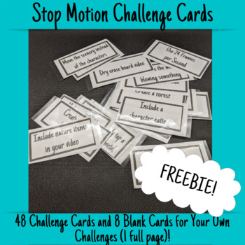 Preview of Stop Motion Challenge Cards