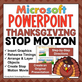 Preview of MICROSOFT POWERPOINT: THANKSGIVING Stop Motion Presentation w/ Slides & Timings