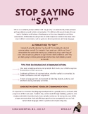 Stop Saying "SAY"