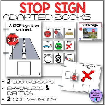 Preview of Community Sign Adapted Books Stop  Identical & Errorless Matching Special Ed