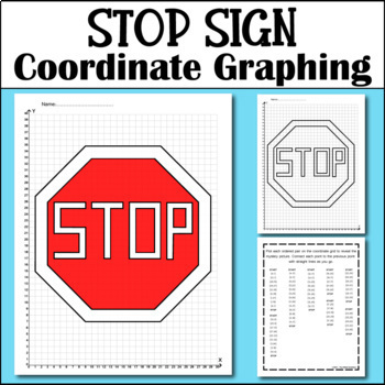 Preview of Stop Sign Coordinate Graphing Picture - Back To School Activities