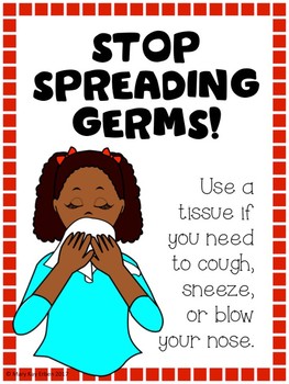 Stop Spreading Germs Poster and Coloring Page WEEKLY FREEBIE by Mary