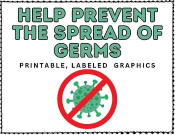 Preview of Stop The Spread Of Germs - Printable Labeled Graphics