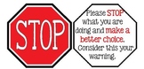 Stop Warning Sign-Classroom Management