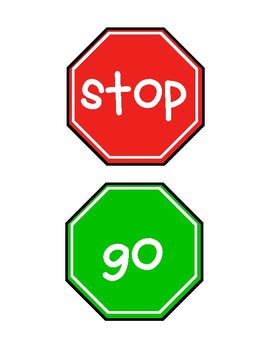 stop and go signs for classroom centers and bathrooms tpt