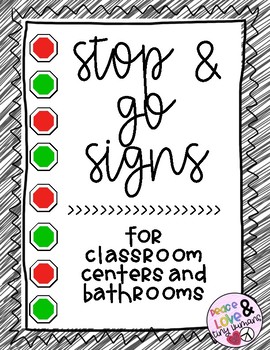 Preview of Stop and Go Signs for Classroom Centers and Bathrooms