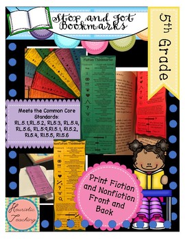 Preview of Stop and Jot Bookmarks- 5th Grade