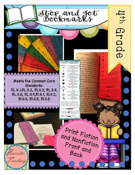 Preview of Stop and Jot Bookmarks- 4th Grade