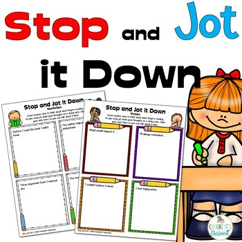 Preview of Stop and Jot Note Collector Pages and Thinking Stems, PPT and Google Slides