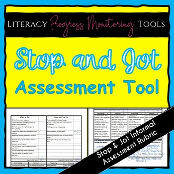 Preview of Stop and Jot to Show Reading Thinking Assessment -- A Progress Monitoring Tool