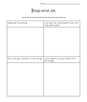 Preview of Stop and Jot with Story Elements