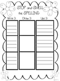 Stop and Smell the Spelling Activity Game Black and White