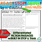 Stop and Think Reading Passages 3rd Grade Organized by CC 