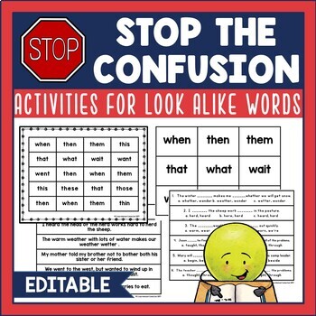Preview of Fluency Activities for Look Alike Words