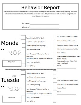 Preview of Stoplight Behavior Chart