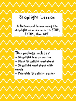 Preview of Stoplight Behavior Lesson { STOP, THINK, ACT }