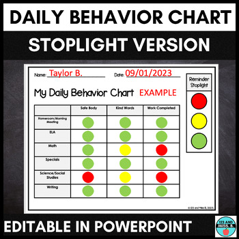 Preview of Stoplight Chart | Reminder Stoplight | Visual Reminders | Incentives