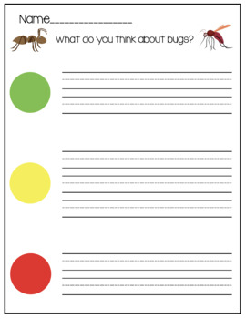 Preview of Stoplight Opinion Writing - What do you think about bugs?