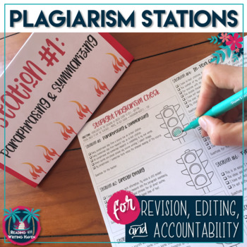 Preview of Stoplight Plagiarism Revision and Editing Stations for High School