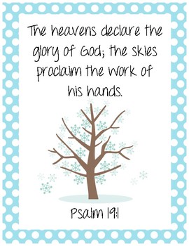 Stopping By Woods on a Snowy Evening Bible Verse Printable (Psalm 19.1)