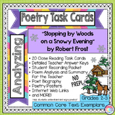 Stopping by Woods On a Snowy Evening by Robert Frost Poetry Analysis Task Cards
