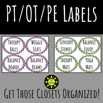 Preview of Storage Labels - PT Labels, OT Labels, PE Labels
