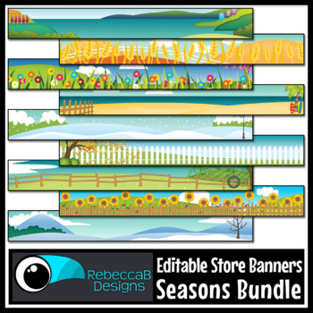 Preview of Editable Store Banners 4 Seasons Set