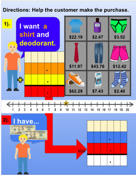 Preview of Store Math Making Purchases PDF Slides