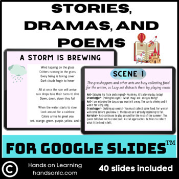 Preview of Stories, Dramas, and Poems for Google Slides