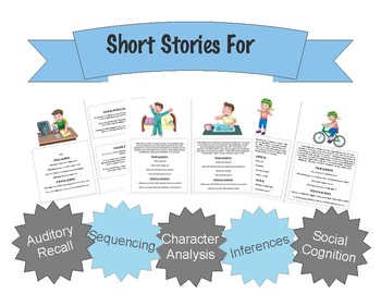 Preview of Stories For Auditory Recall, Sequencing, Social Language (Distance Learning)