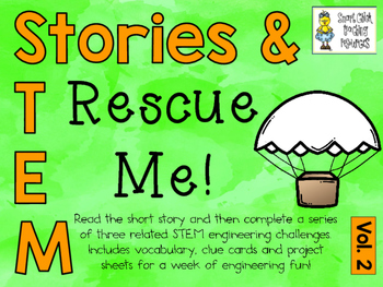 Preview of Stories & STEM ~ Rescue Me  ~ 3 STEM Challenges using Parachutes
