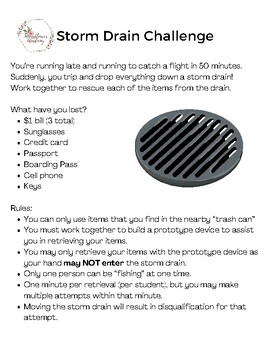 Preview of Storm Drain Challenge - Printable Version