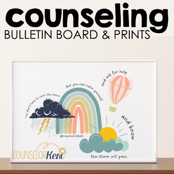 Preview of Storm School Counseling Bulletin Board and Prints