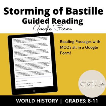 Preview of Storming of Bastille Guided/Close Reading Google Form