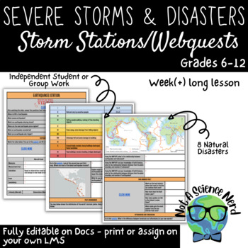Preview of Storms/Natural Disasters Stations/Webquests (Intro to the Storm or Review)