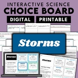 Storms | Science Choice Board | NO Prep | Independent Work