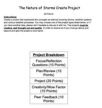 Preview of Storms Student Choice Project