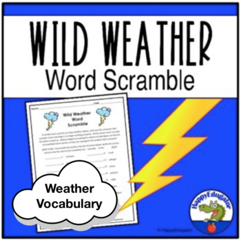 Preview of Storms Word Scramble Puzzle & Wild Weather Vocabulary Activity