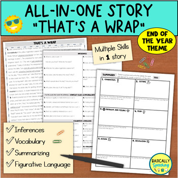 Preview of Story Activity for Mixed Speech Therapy Groups & Multiple Goals, End of Year