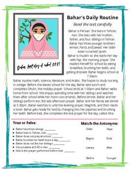 Preview of Story-Based ELL Worksheets