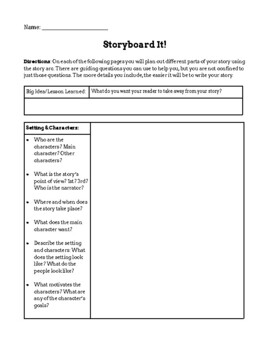 Preview of Story Board It! Graphic Organizer to help students plan out their writing!