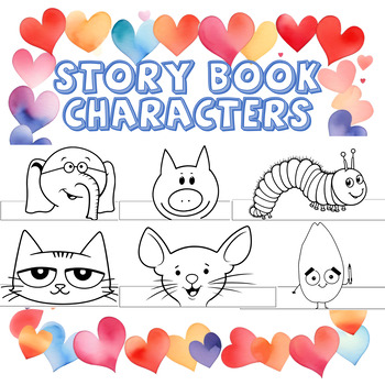 Preview of Story Book Characters Craft - Headband Bundle of 19 - Crowns - Coloring Activity