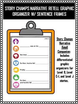 Preview of Story Champs Companion Narrative Retell Graphic Organizer, Sentence Frames