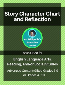 Preview of Story Character Chart and Reflection Graphic Organizer